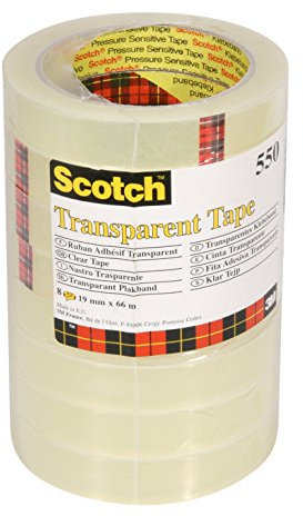 Scotch 5501966 Klebeband 550 (Polypropylenfolie, 19 mm x 66 m) 8 Rollen transparent