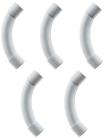 Zenitech - Set di 5 Curve per Tubo IRL Ø25mm - Realizzate in PVC Rigido per Durabilità - Installazione Veloce Anche in Spazi Ristetti - Ottimizza le Installazioni - Grigio - Ø25mm