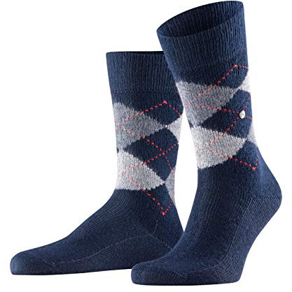 Burlington herr Strumpor Preston M So mjuk och varm mönstrade 1 par, Blå Marine 6125, 40-46