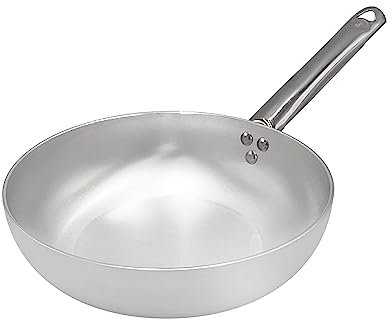 Pentole Agnelli ALMA111B18 Poêle à Sauter Haute, Aluminium Professionnel, Argent, 18 cm