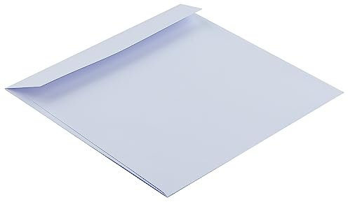 Briefumschläge in Hochweiß, Offset, 100 Stück, Weiße Kuverts in 155 x 155 mm, Haftklebung, Blanke Briefhüllen, Ohne Fenster, Gerade Klappe, 120 g/qm