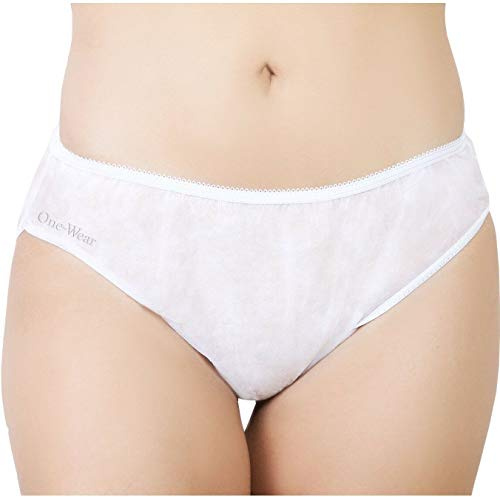 One-Wear Disposable Underwear Women, Maternity Knickers, White (M) 5 Pack