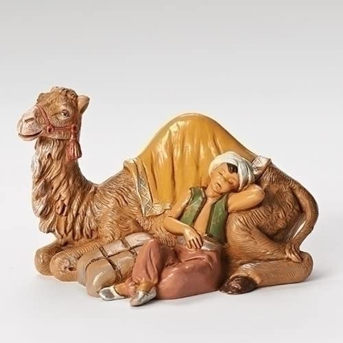 Fontanini by Roman Inc., Cyrus The Boy with Camel, 5 Collection, Nativity Figure and Accessories, Hand Sculpted and Painted (4x3x5)