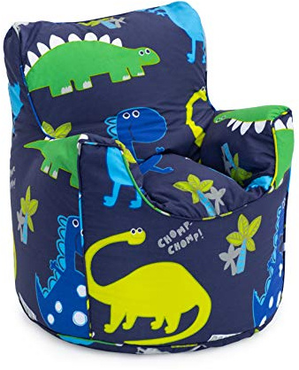 Ready Steady Bed Wildwood Kindersessel für Kleinkinder | Bequeme Kindermöbel | Weicher Kindersicherer Sitz Spielzimmersofa | Ergonomisch Geformter Sitzsack (Dino Dark)