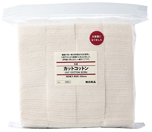 MUJI Makeup Facial Soft Cut Cotton Unbleached 60x50 mm 140pcs