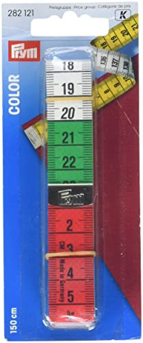 Prym Maßband Color 150 cm/cm, Poly-Fiber-Gewebe, gelb, farbige Dezimeter-Zonen