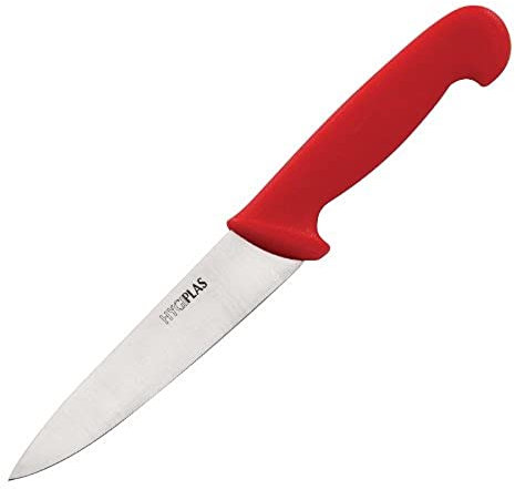 Hygiplas Chef Knife Red 15.5cm - Professional Colour Coded, Dishwasher Safe, Sharp Blade C887