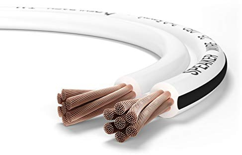 Oehlbach Speaker Wire SP-25 - Cavo per altoparlante stereo HI-FI, con OFC (rame senza ossigeno), 2 x 2,5 mm², mini bobina, colore bianco, 10 metri