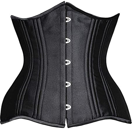 SHAPERX Women 24 Double Steel Boned Longline Heavy Duty Waist Training Corsets Body Shaper,SZ1971-Black-XL