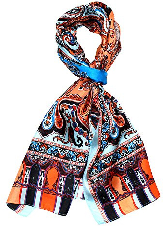 Lorenzo Cana lyx sidenhalsduk påfrestad tryckt paisley mönster halsduk 100 % siden 50 x 165 cm harmoniska färger damduk omduk