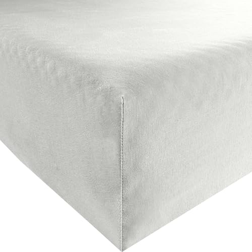 REDBEST Jersey-Stretch Spannbettlaken San Francisco 100% Baumwolle, weiß Größe 180x200 cm - 200x200 cm - weiche Qualität, bügelfrei, Rundumgummi, bis 20 cm Höhe