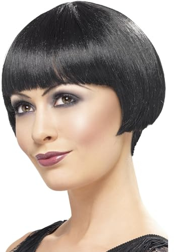 Smiffys 20er Flapper Bob Perücke, Schwarz, Kurz Halloween
