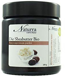 Naturra Bio Sheabutter 100g im Glastiegel – 100% Nativ & Unraffiniert – Hochwertige Karité-Butter, Kaltgepresst & Ohne Zusatzstoffe – Feuchtigkeitspflege für Haut & Haare – DIY Naturkosmetik