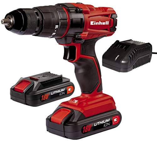 Einhell TC-CD 18-2 Li-i 18 V Cordless Combi Drill Kit (Includes 2 Batteries) - Red