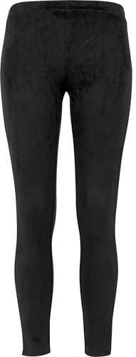Urban Classics Damen Ladies Imitation Suede Leggings Black, XS