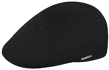 Kangol Bambu Coppola 507 Donna/Uomo - Fibra di Bambu Cappello Piatto con Visiera Estate Primavera/Estate - S (54-55 cm) Nero