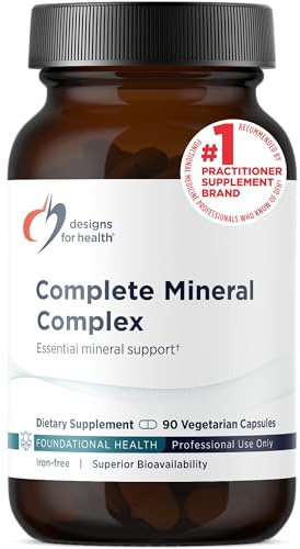 Designs for Health Complete Mineral Complex - Essential + Trace Minerals Supplement with Magnesium Malate, Chromium, Zinc + More - Iron-Free Multi Minerals Blend - Vegan + Gluten Free (90 Capsules)