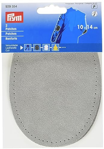 Prym 929354 Patches Veloursleder (nähen) 10 x 14 cm grau
