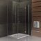 Alpenberger Duschkabine 100x80 Eckeinstieg | Glastür Duschwand für Dusche | Duschtür und Seitenteil | Duschabtrennung Duschglaswand aus Sicherheitsglas | Eckduschkabine Glasdusche