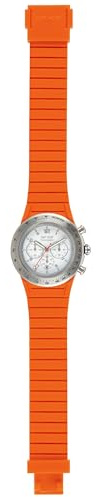 HIP HOP Orologio HWU0768 UNISEX CHRONO 39MM quadrante MONO-COLORE BIANCO movimento CRONOGRAFO QUARZO e CINTURINO SILICONE E METALLO ARANCIONE