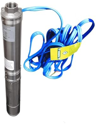 Hallmark Industries MA0460X-9A Deep Well Pump, 3.5, 1hp, 230V/60Hz/1Ph, 9 Stage, 240' Head Max, 25 GPM Max, 1.25Npt, S.Shell C.I Intake, 10' Cable, No Check Valve, Stainless Steel