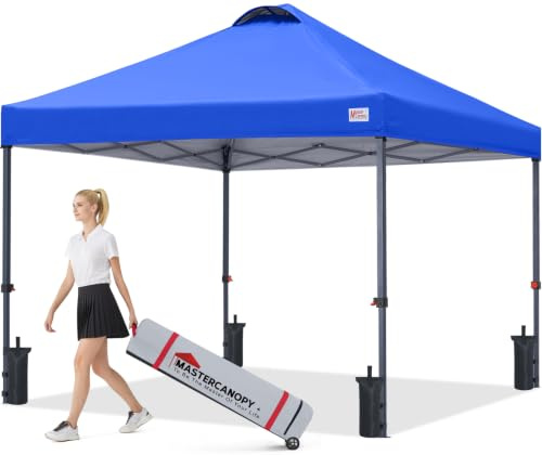 MASTERCANOPY Pop-up Gazebo Tent with Roller Bag (2.5x2.5M, Blue)