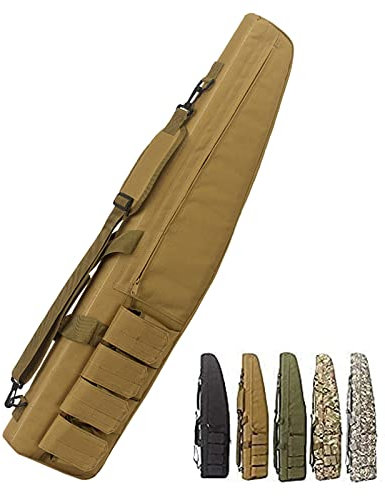Military War Game Tactical Gun Rifle Bag, Hållbar Tactical Carbine Rifle Bag, Dubbel Lång Mjuk Utomhus Taktisk Hållbar Anti-halk Vattentålig Vapenväska,Förvaringsgevär,Khaki,120CM/47.2IN