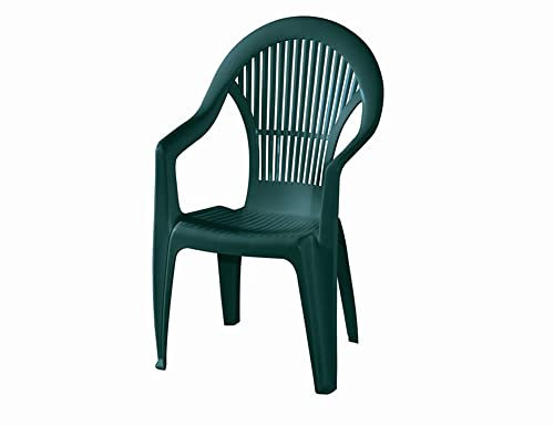 FloraSun® Stapelsessel Vega Hochlehner 39 x 41 x 101 cm, wetterfester Kunststoff Gartenstuhl grün