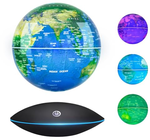 Flagest Magnetic Levitation Floating Globe Rotating Globe - Touch Control and Gradient Night Light Color Globes- Birthday Anniversary Gift(6 Inches)