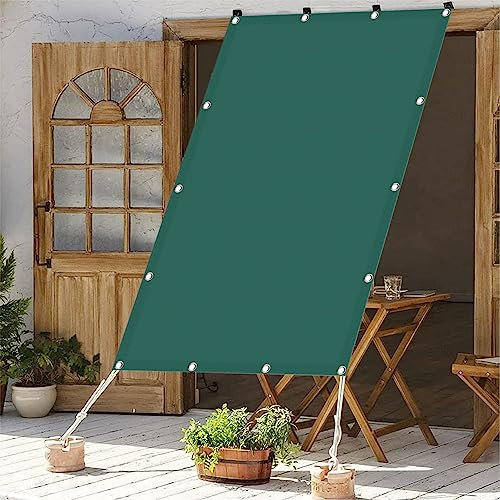 Toile Ombrage HDPE Respirant 1.6 x 3 m,Clôture De Protection,Coupe-Vent,Anti-âge, Voile d'ombrage Protection Solaire,Voile de Parasol Voile, pour Voiture,Restaurant,Jardin, Vert Foncé