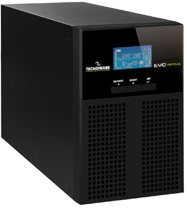 Tecnoware Power Systems - SAI EVO DSP Plus 1200 | UPS Battery Backup | Eficiencia 94% | Tecnología Transformerless | Bypass Automático | Compatible con Generadores, 1200 VA