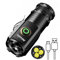 ALONEFIRE X23 Mini LED Taschenlampe Typ C USB Wiederaufladbare Helle Kleine Taschenlampe 5 Modi Tragbare Stiftlicht Wasserdicht Lange Akkulaufzeit mit Schwanz Magnet, Clip, Akku für Outdoor, EDC