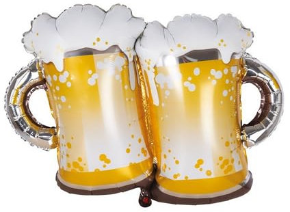 P'TIT CLOWN - Ballon Aluminium Saint Patrick - Trêfle, Bières - Gonflable à l'Air ou Hélium - Décoration Festive Irlande, Fête de la Bière (Bières, 50 cm)