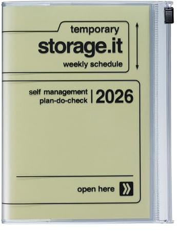 MARK'S 2025/26 fickkalender A6 Storage.it, gul: Från september 2025 till december 2026