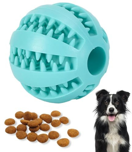 Futterball für Hunde, Hundespielzeug Intelligenz Ball, Hundeball für kleine, mittlere, große Hunde, Welpenspielzeug, Zahnpflege Hundespielzeug (klein 6 cm, blau)