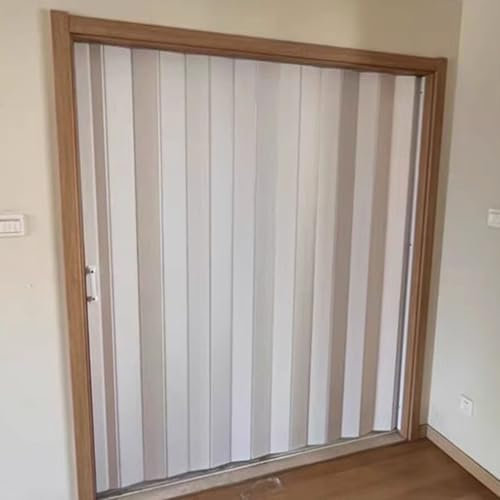 WhamtL Falttür Falttür Als Wohnraumtrennwand, Schiebetür mit Isolierten Verdunkelungspaneelen, Magnetische Falttür aus PVC für Den Innenbereich mit Beschlägen(175x203cm(68.9x80in))