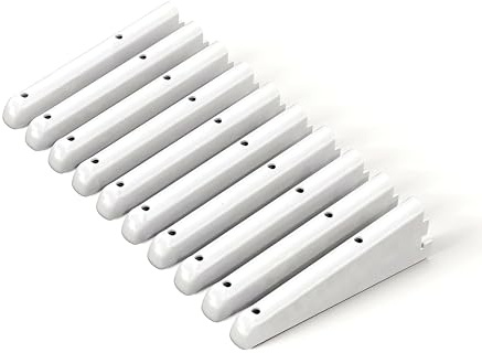 IRONWORX® White Twin Slot Heavy Duty Shelving Bracket, 120mm, Pack of 10 | Carbon steel | Wall mounted | Adjustable | Suits standard upright rails | Home, office & garage | Easy installation