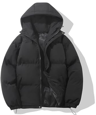 Winter Coats for Women UK Winter Coats for Women UK Quilted Down Puffer Jackets Ladies Lightweight Hoodies Waterproof Jacket Plus Size Slim Coat Warm Outwear Clothing, Black L