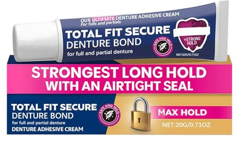 Prótesis dentales crema adhesiva, 20 g, protección adhesiva para dentaduras postizas, agarre extra fuerte, gel adhesivo rápido, reduce el dolor de encías