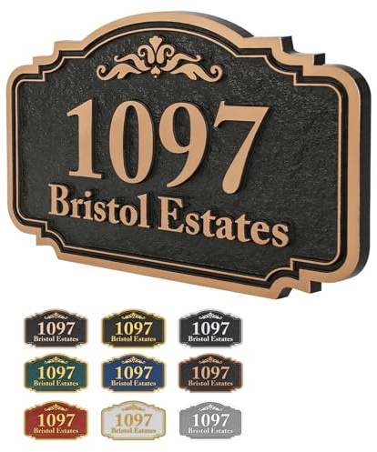 Address Plaque Carved Workmanship, Custom House Number Sign,Address Sign for House,House Numbers for Outside,Yard,Driveway,Brick Mailbox - Excellent for Outdoor 12 x 7.8 inch