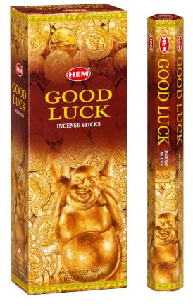 Hem Varillas de incienso Good Luck 120 unidades (6 cajas de 20) incienso indio enrollado a mano | Energía positiva, prosperidad y relajación, meditación, yoga y fragancia para el hogar