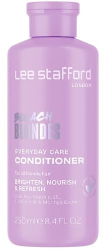 Lee Stafford Daily Blonde Conditioner | Treatment for All Blondes, No Yellow Tones or Overtone, Refresh Colored Bleached Hair, Copper, Silver, Light Purple, Grey Color, for Men & Women, 250 ml