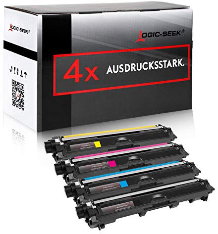 Logic-Seek 4 Toner kompatibel für Brother TN-242 TN-246 HL-3142 3152 3172 CW CDW DCP9017CDW - Schwarz 2.500 Seiten, Color je 2.200 Seiten