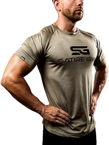 Satire Gym - Sportshirt Herren Kurzarm - Sport Shirt Männer - Slim Fit T-Shirt als Activewear Funktionsshirt (Fitness, Laufen, Bodybuilding)