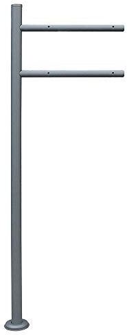 V2Aox Standfuss für Briefkasten, 44 x 120 cm, in Anthrazit-Grau, pulverbeschichteter Stahl, inklusive Montagematerial, Form:Rund