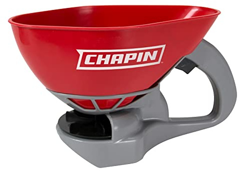 Chapin International 8706A 1.6-Liter Hand Crank Turf Spreader, Poly Scoop with Thumb Control, 1-pack, Red
