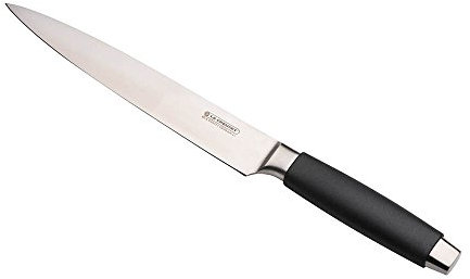 LE CREUSET Schinkenmesser, 20 cm 18/8 Edelstahlklinge mit glattem Schliff, Kunststoffgriff, Rostfrei, Schwarz/Silber, 98000420000300