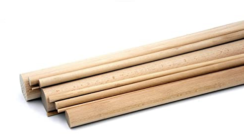siwitec Rundstab aus Holz, glatt, Buche, 10er Set, 20 mm, ideal zum Basteln mit Holz, Länge 1000 mm