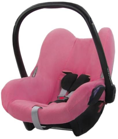 BAMBINIWELT Sommerbezug Schonbezug Bezug aus Frottee kompatibel mit Maxi Cosi CabrioFix (pink) + GRATIS KP
