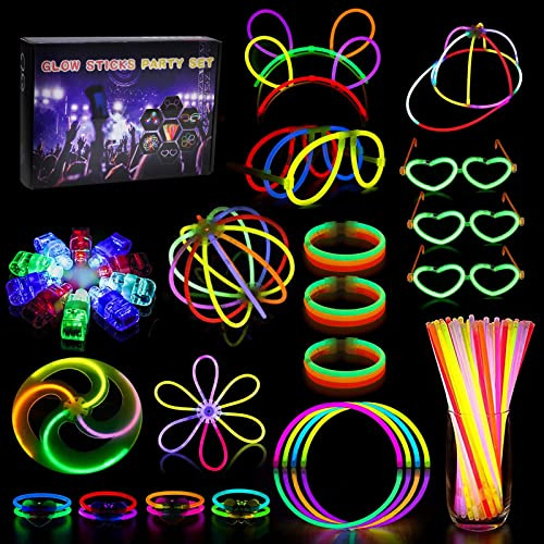 Braccialetti Luminosi Fluorescenti, 238 Pezzi Bastoncini Luminosi e Collana 7 Colori Glow Stick per Feste Bambini Adulti Decorazione per Fluo Party Matrimoni Compleanni Halloween